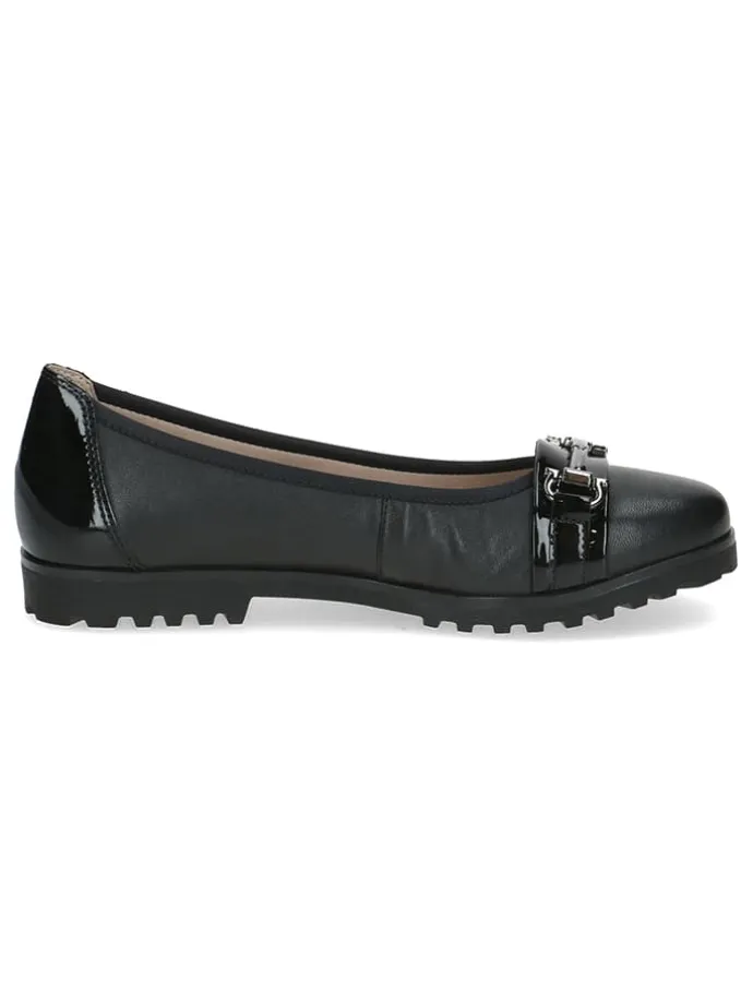Leder-Ballerinas in Schwarz