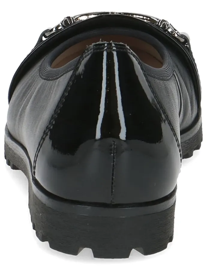 Leder-Ballerinas in Schwarz