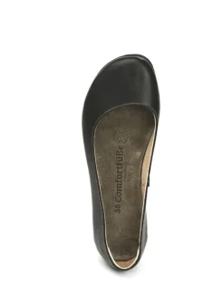 Leder-Ballerinas in Schwarz