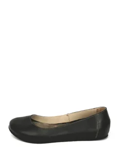 Leder-Ballerinas in Schwarz