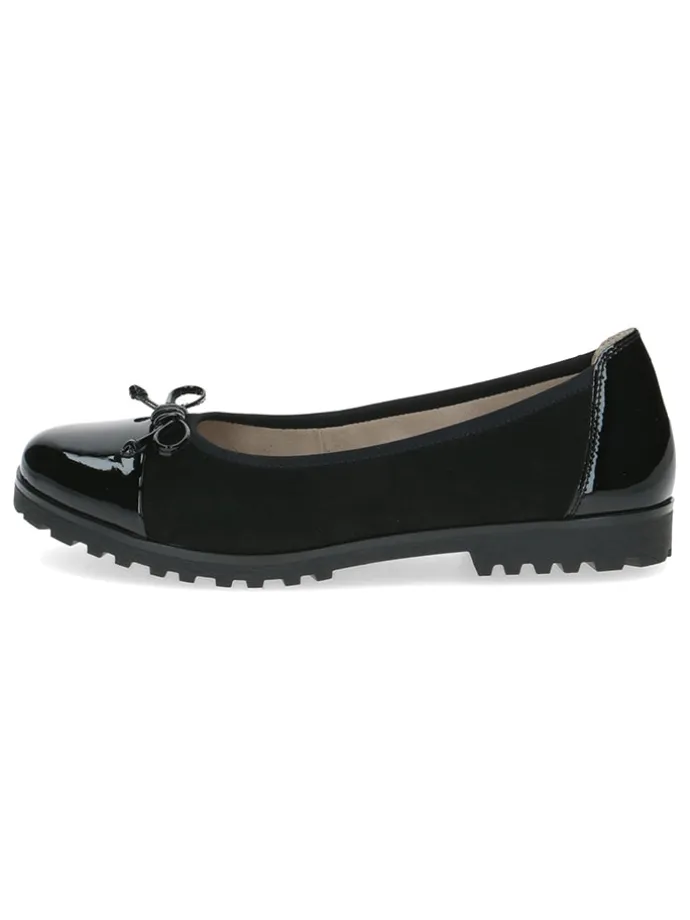 Leder-Ballerinas in Schwarz