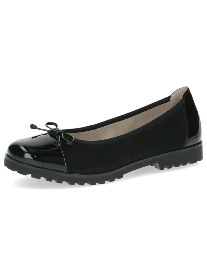 Leder-Ballerinas in Schwarz