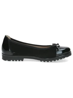 Leder-Ballerinas in Schwarz