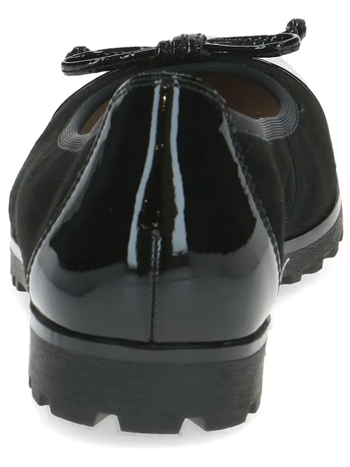 Leder-Ballerinas in Schwarz