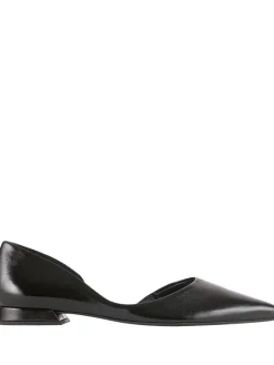 Leder-Ballerinas in Schwarz