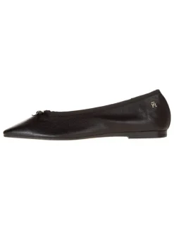 Leder-Ballerinas in Schwarz