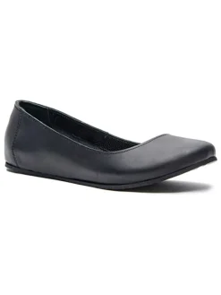 Leder-Ballerinas in Schwarz