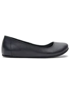 Leder-Ballerinas in Schwarz