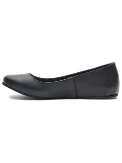 Leder-Ballerinas in Schwarz