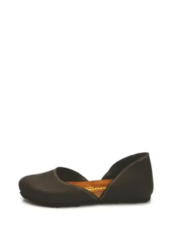 Leder-Ballerinas in Schwarz