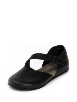 Leder-Ballerinas in Schwarz