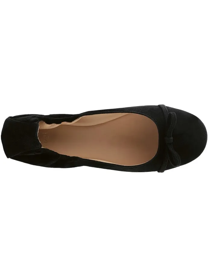 Leder-Ballerinas in Schwarz