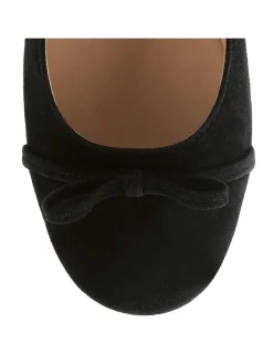 Leder-Ballerinas in Schwarz