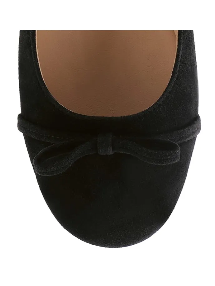 Leder-Ballerinas in Schwarz