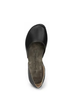 Leder-Ballerinas in Schwarz