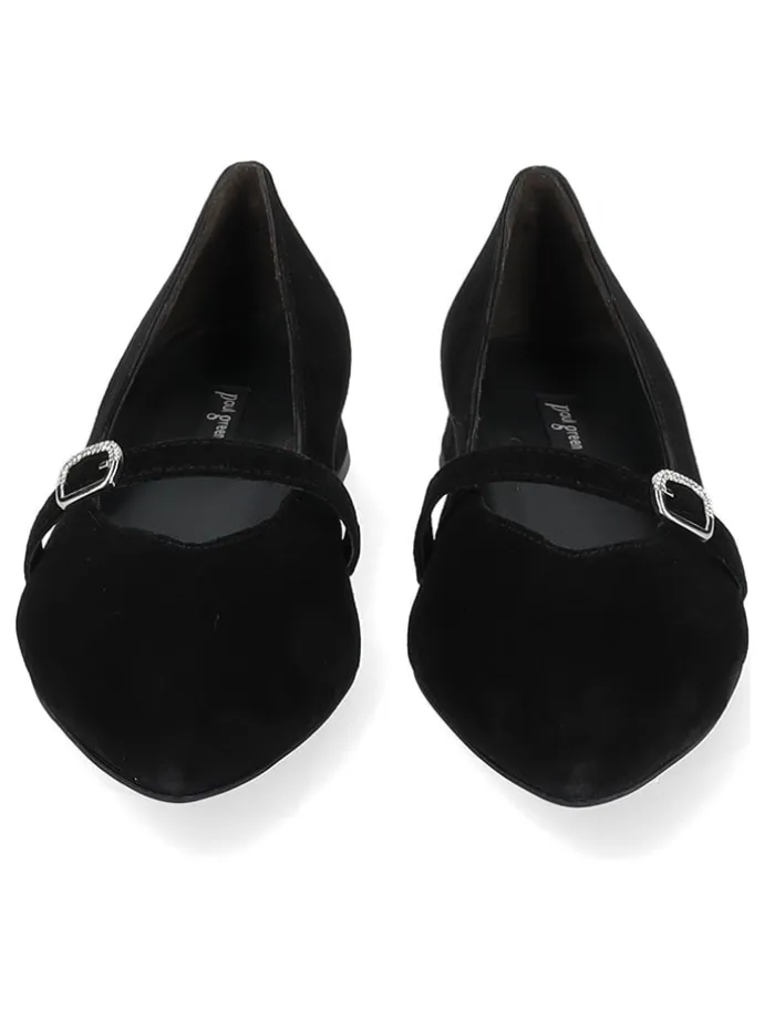 Leder-Ballerinas in Schwarz