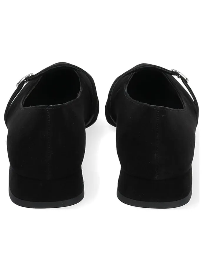 Leder-Ballerinas in Schwarz