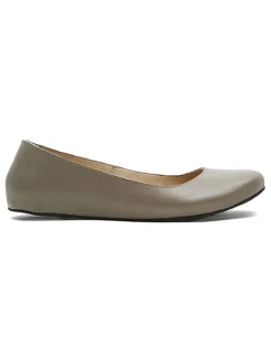 Leder-Ballerinas in Taupe