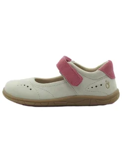 Leder-Barfuß-Ballerinas in Weiß