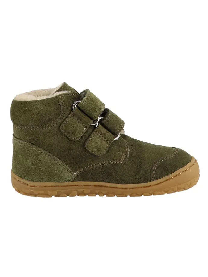 Leder-Barfußchuhe "Nimbi" in Khaki