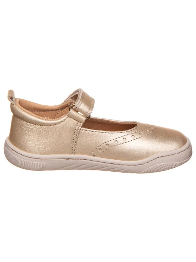 Leder-Barfußschuhe in Gold