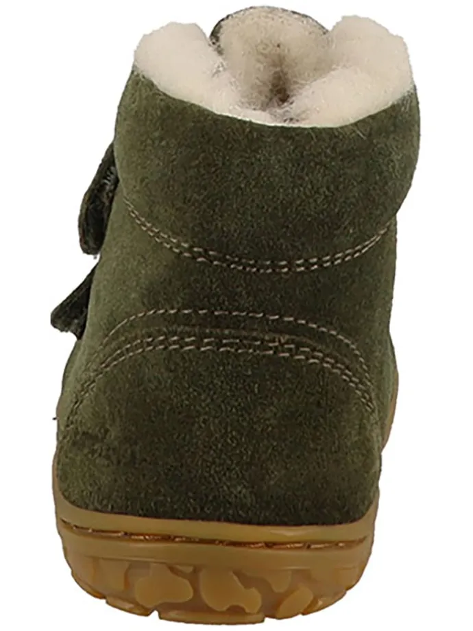 Leder-Barfußschuhe "Nik" in Khaki