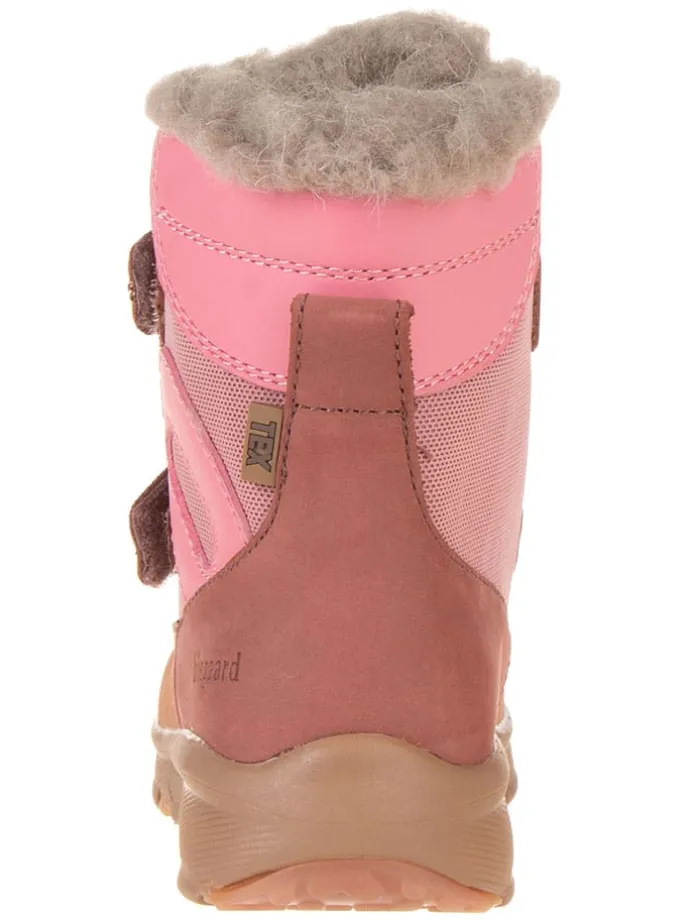 Leder-Boots "Eigil" in Rosa/ Braun