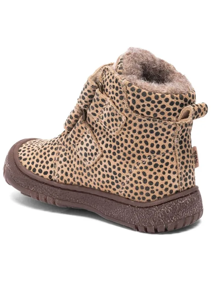 Leder-Boots "Evon" in Beige/ Schwarz