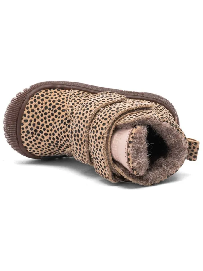 Leder-Boots "Evon" in Beige/ Schwarz