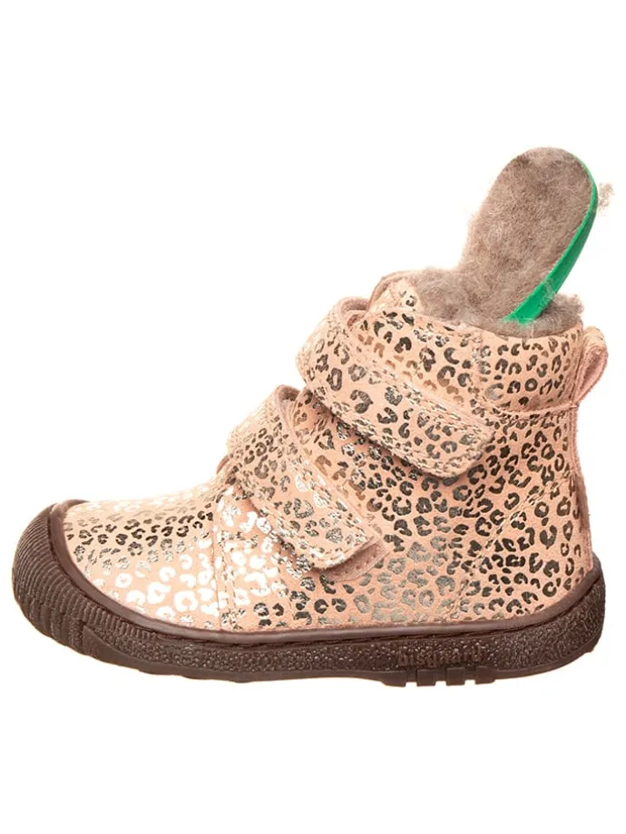 Leder-Boots "Gorm" in Rosa/ Gold