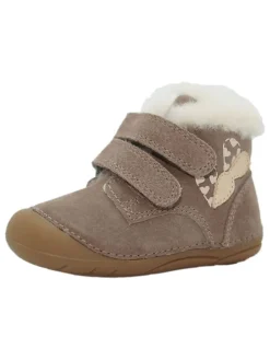 Leder-Boots in Beige