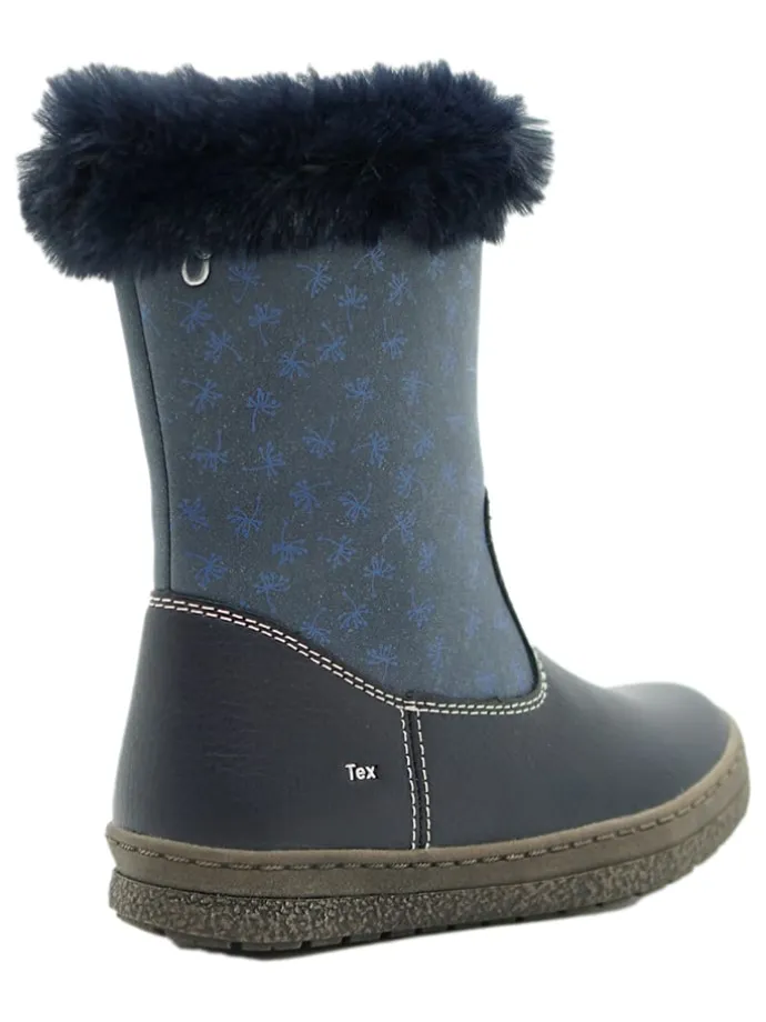 Leder-Boots in Dunkelblau