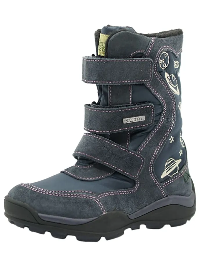 Leder-Boots in Dunkelblau