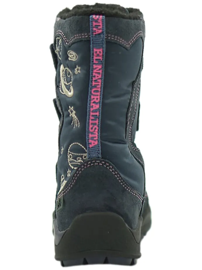 Leder-Boots in Dunkelblau