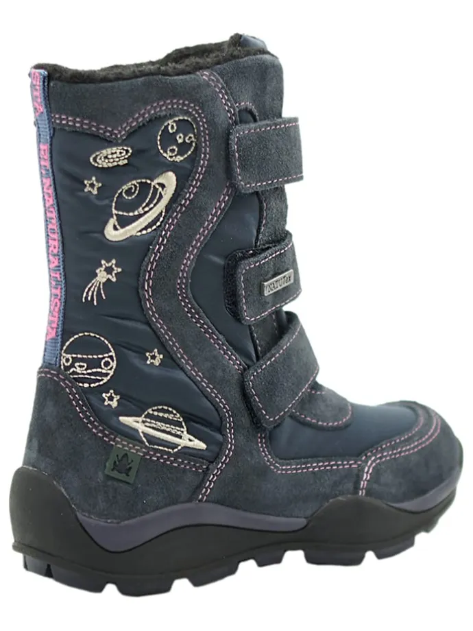 Leder-Boots in Dunkelblau
