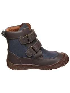 Leder-Boots  in Dunkelblau/ Braun