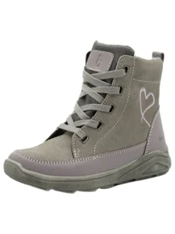 Leder-Boots in Grau