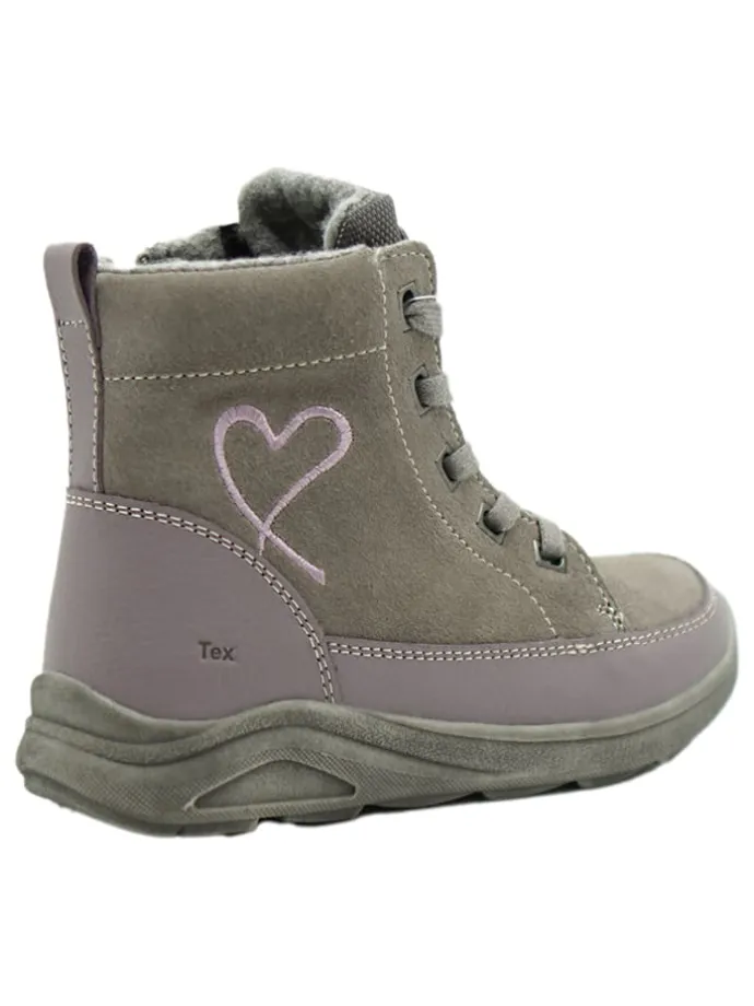 Leder-Boots in Grau