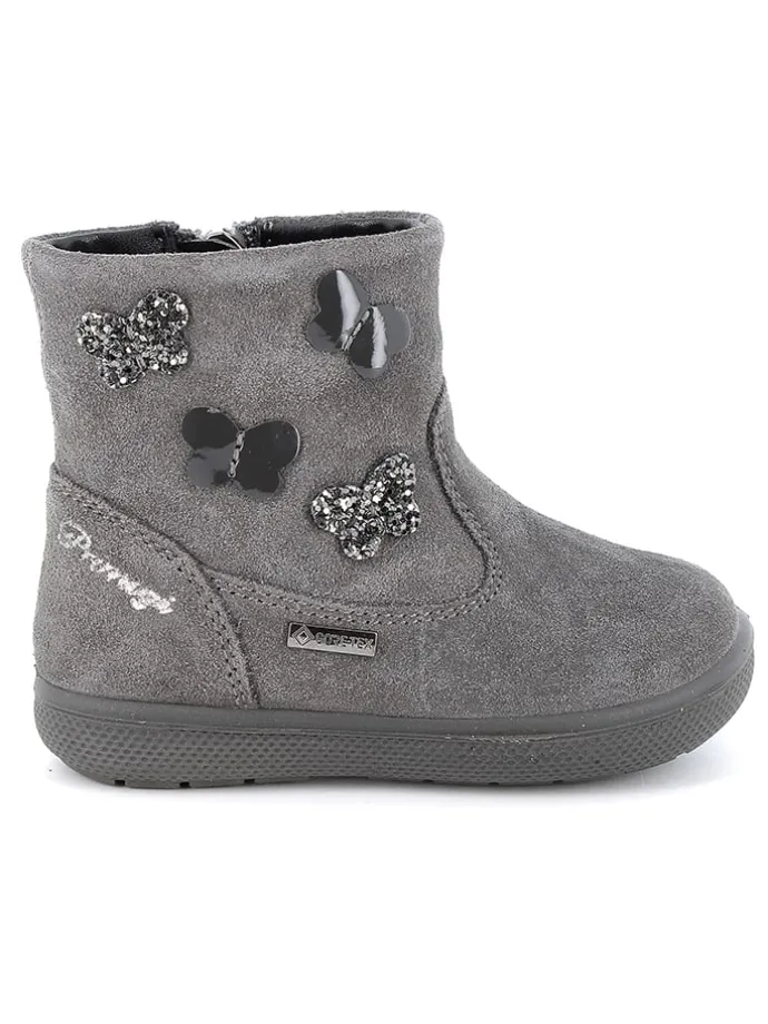 Leder-Boots in Grau