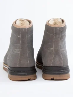 Leder-Boots in Grau