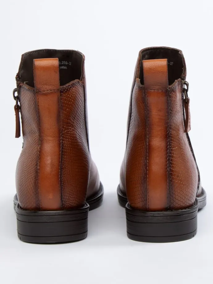 Leder-Boots in Hellbraun