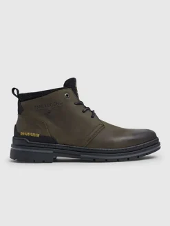 Leder-Boots in Khaki