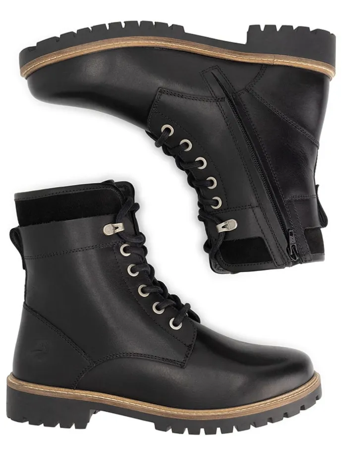 Leder-Boots "Langdets" in Schwarz