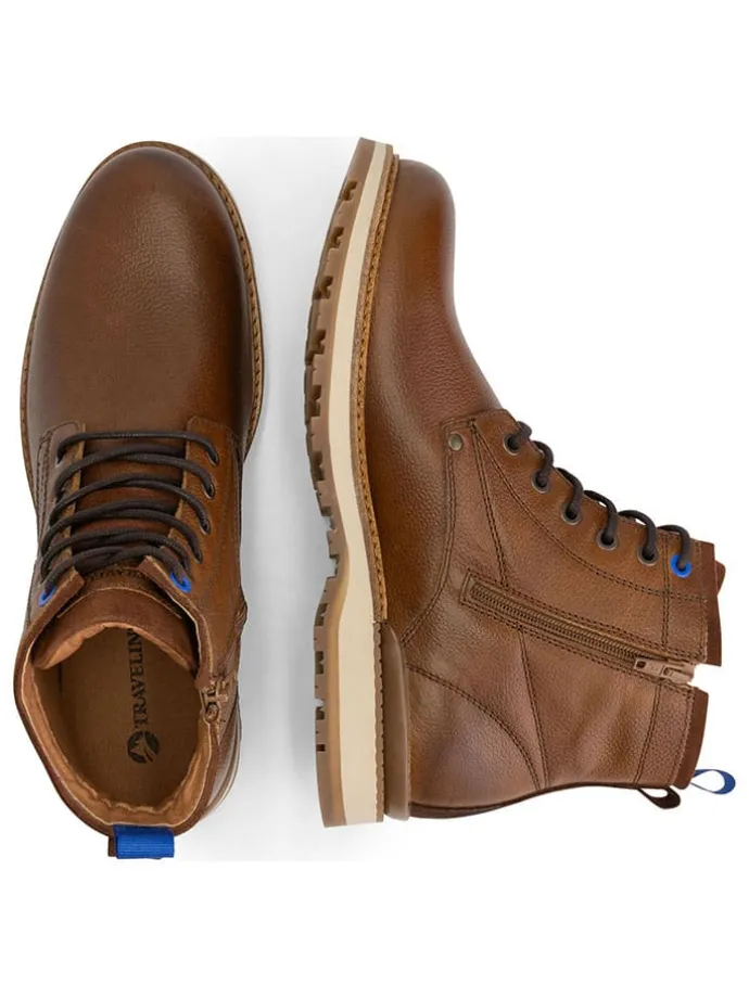 Leder-Boots "Malling" in Hellbraun