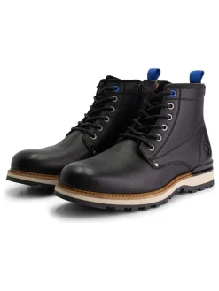 Leder-Boots "Malling" in Schwarz