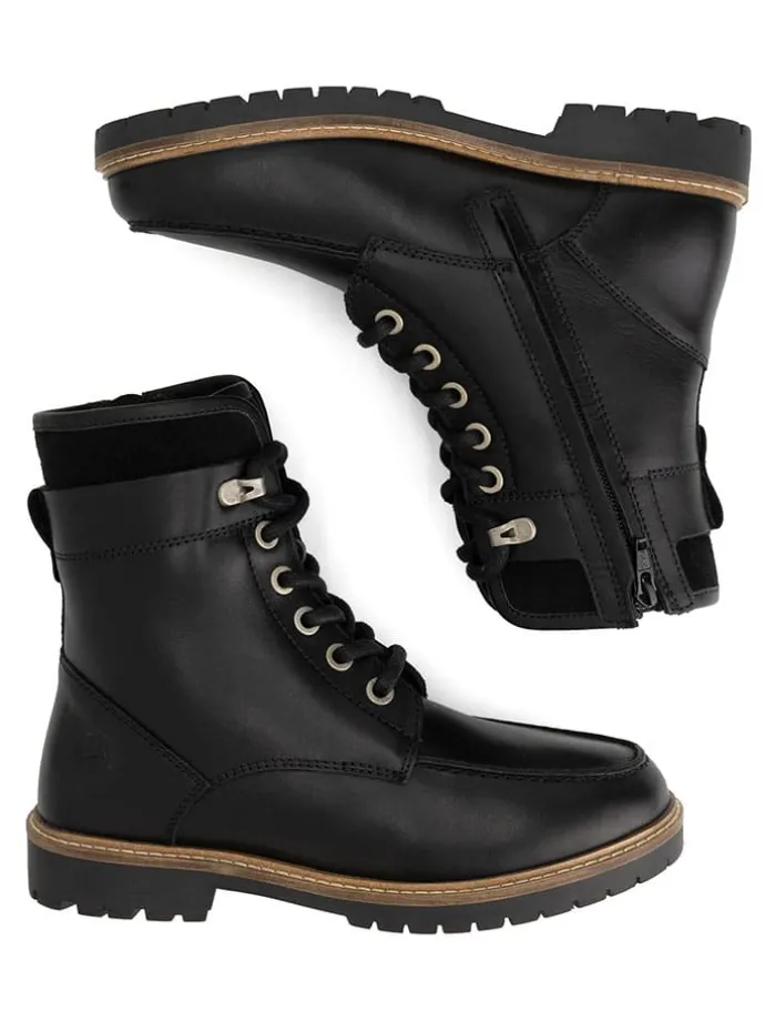 Leder-Boots "Tronstad" in Schwarz