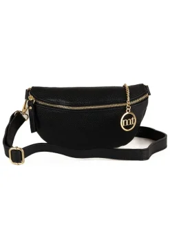 Leder-Brustbeutel "Perugino" in Schwarz - (B)23 x (H)13 x (T)2 cm