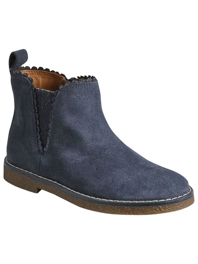 Leder-Chelsea-Boots in Blau