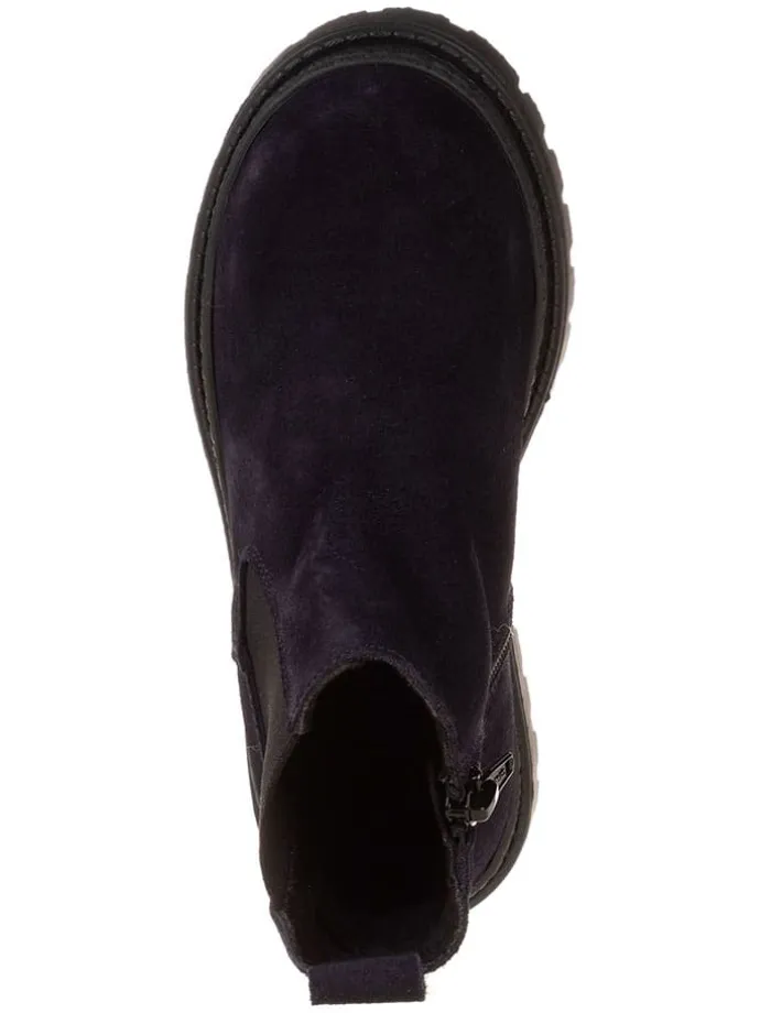 Leder-Chelsea-Boots in Dunkelblau