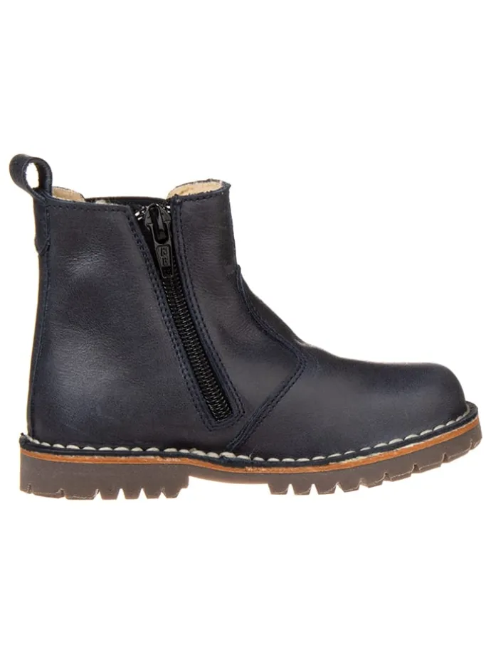 Leder-Chelsea-Boots in Dunkelblau